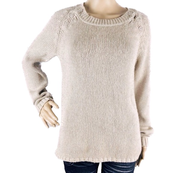 Moda International Oatmeal Cashmere Blend Wool Sweater, Women’s Size Small. - Picture 1 of 10